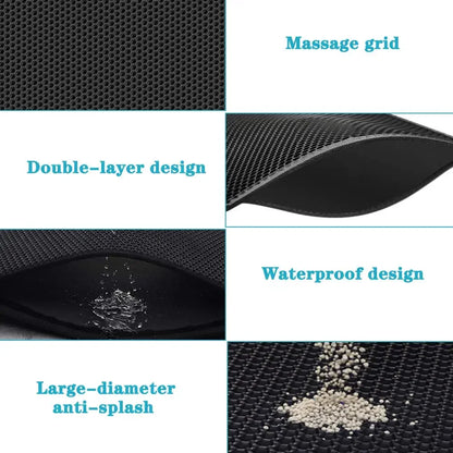 Katzenstreumatte mit Geschenk, doppellagige wasserdichte Haustier‑Katzentoilettenmatte, rutschfeste Sandfang‑Katzenmatte, waschbare Bettmatte, Reinigungsmatte, Produkte