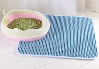 Katzenstreumatte mit Geschenk, doppellagige wasserdichte Haustier‑Katzentoilettenmatte, rutschfeste Sandfang‑Katzenmatte, waschbare Bettmatte, Reinigungsmatte, Produkte