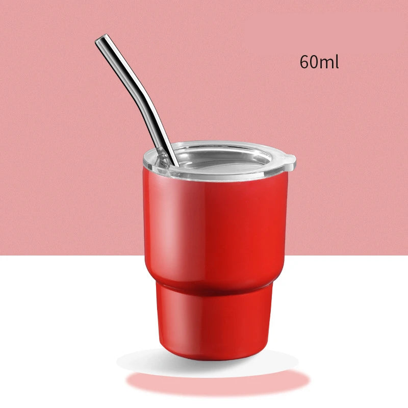„LMETJMA 2oz Mini‑Tumbler – doppelwandiger Edelstahl‑Vakuumbecher, Sublimations‑Shot‑Glas‑Tumbler mit Strohhalm und Deckel, Modell JT228“