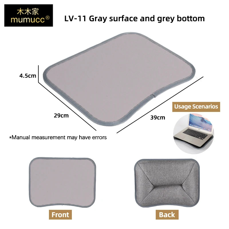 MUMUCC Multifunktionaler Laptop‑Tisch mit Kissen – gefüllt mit Schaumperlen, inkl. Hart‑Mousepad