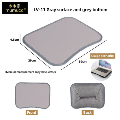 MUMUCC Multifunktionaler Laptop‑Tisch mit Kissen – gefüllt mit Schaumperlen, inkl. Hart‑Mousepad