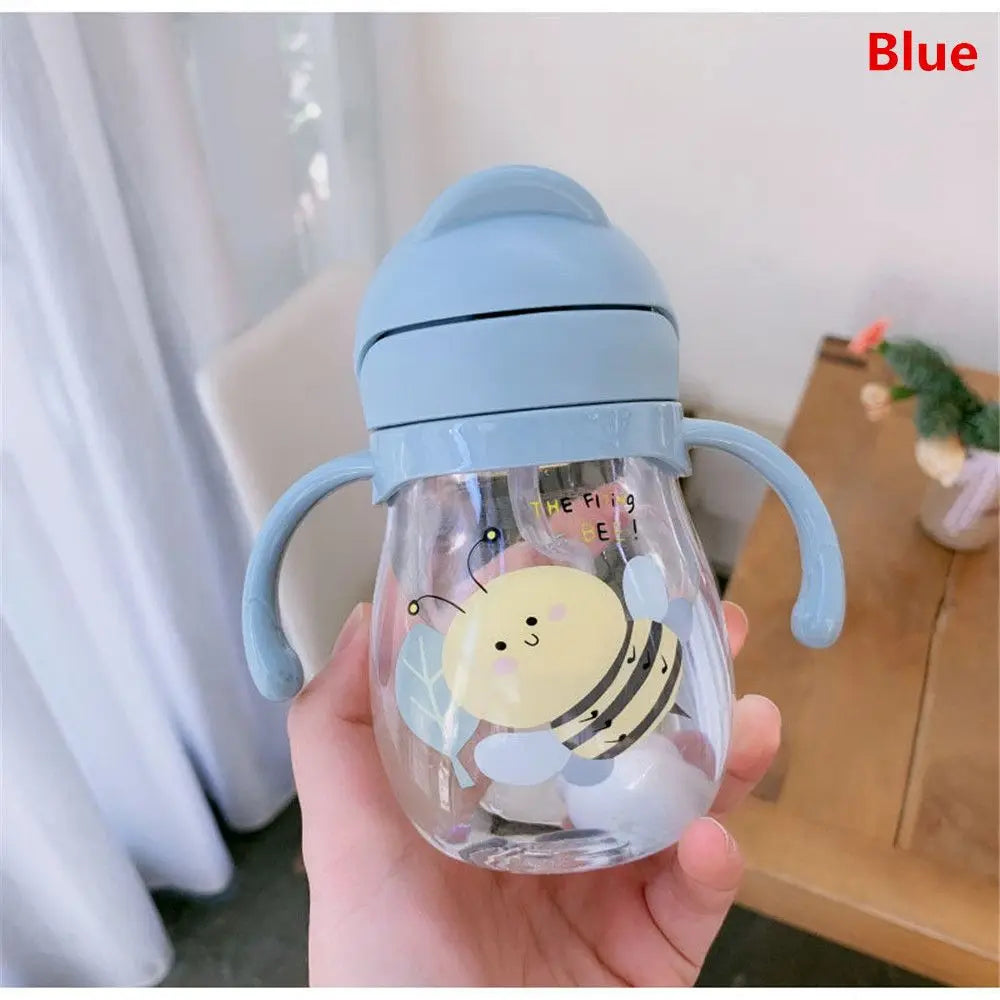 „250‑ml‑Kinder‑Trinkflasche mit Cartoon‑Motiv, Outdoor‑tauglich, mit Strohhalm – Baby‑Trinklernbecher für Kinder, tragbar, mit Griff“