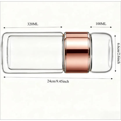 420ML Tea Cup Easy To Clean Glass Tea Cup with Double Layer Tea Infuser Tea Infuser Water Cup Suitable for Office Outdoor Travel