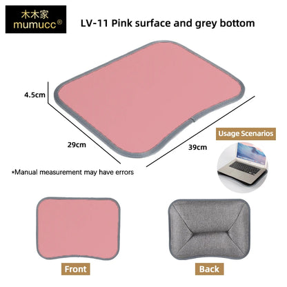 MUMUCC Multifunktionaler Laptop‑Tisch mit Kissen – gefüllt mit Schaumperlen, inkl. Hart‑Mousepad