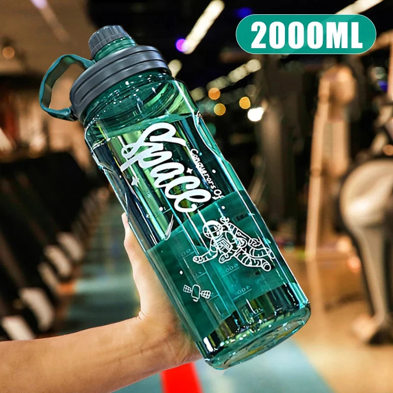 „2L/3L Sport‑Wasserflasche mit großer Kapazität, mit Filter – umweltfreundliche Kunststoff‑Trinkflasche, tragbar, ideal für Fitness, BPA‑frei“