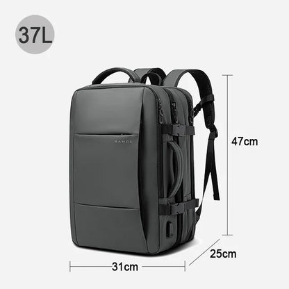 Bange BG-1908 ist ein großer, erweiterbarer, wasserdichter Business‑ und Reiserucksack, der Laptops bis 17,3 Zoll fasst und durch USB‑Port.