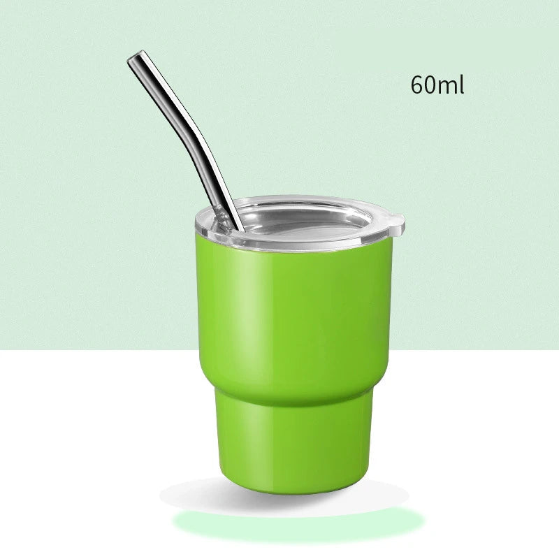 „LMETJMA 2oz Mini‑Tumbler – doppelwandiger Edelstahl‑Vakuumbecher, Sublimations‑Shot‑Glas‑Tumbler mit Strohhalm und Deckel, Modell JT228“