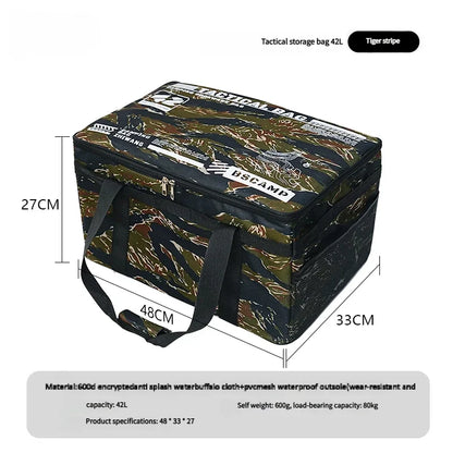 „30–42L taktische Camping‑Aufbewahrungstasche – isolierte, faltbare Box, wasserdicht, für Picknick‑Geschirr, Feldausrüstung und Outdoor‑Organizer“