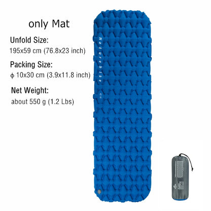 „Naturehike Camping‑Luftmatratze ultraleicht wasserdicht Nylon aufblasbares Kissen Outdoor tragbares Schlafbett Wander‑ und Picknickmatte“