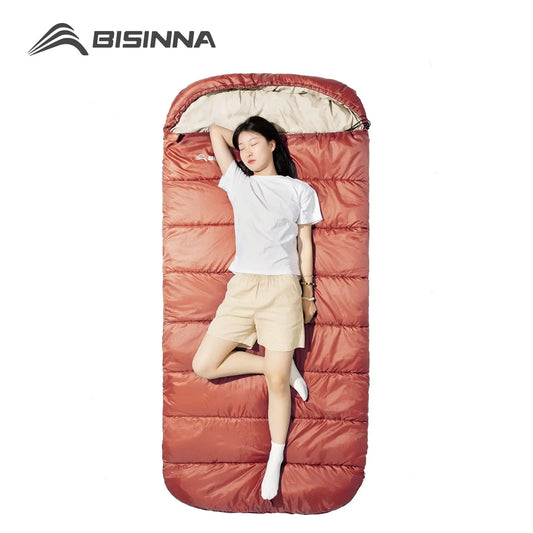Bisinna Camping Schlafsack – 3 Jahreszeiten, Envelope-Design, 1,5–3,5 kg Füllung