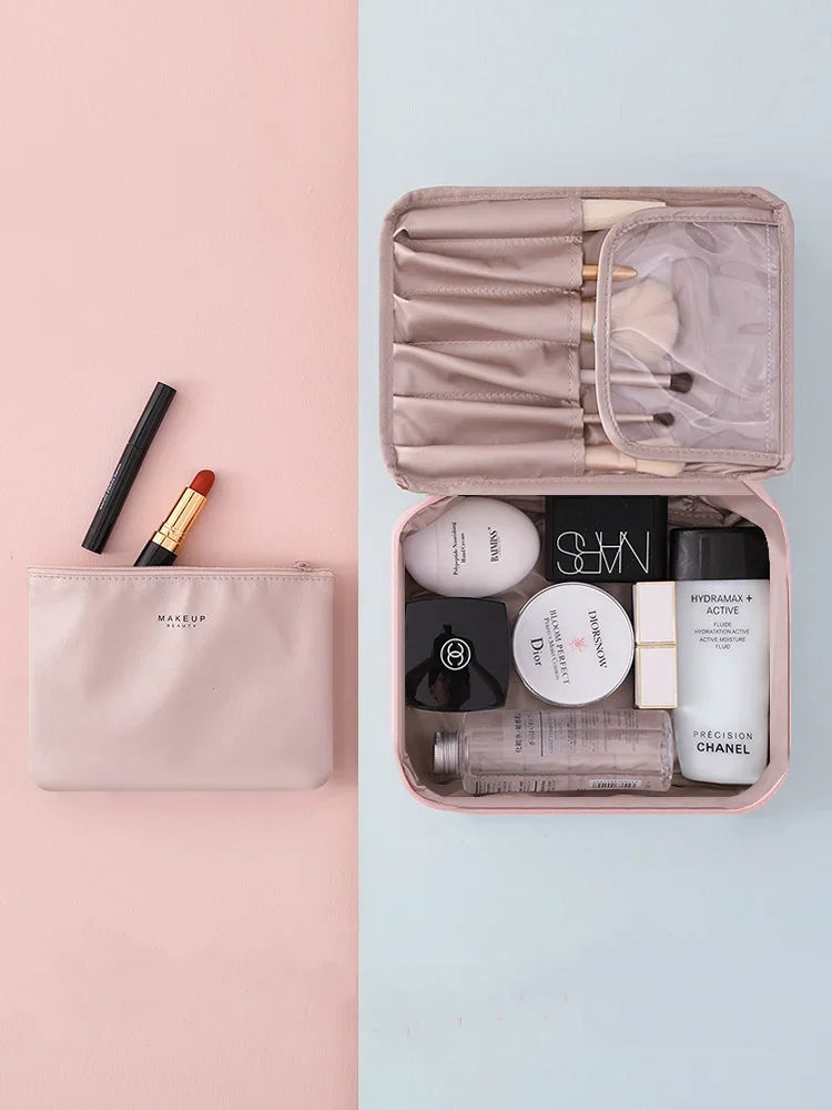Damen‑Kosmetiktasche mit hohem Erscheinungsbild, große Kapazität, Reise‑Waschtasche, dreidimensionale Make‑up‑Aufbewahrungstasche“