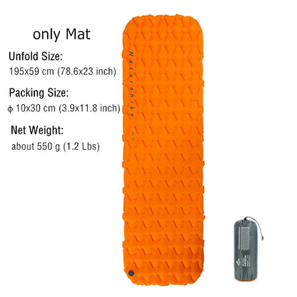 „Naturehike Camping‑Luftmatratze ultraleicht wasserdicht Nylon aufblasbares Kissen Outdoor tragbares Schlafbett Wander‑ und Picknickmatte“