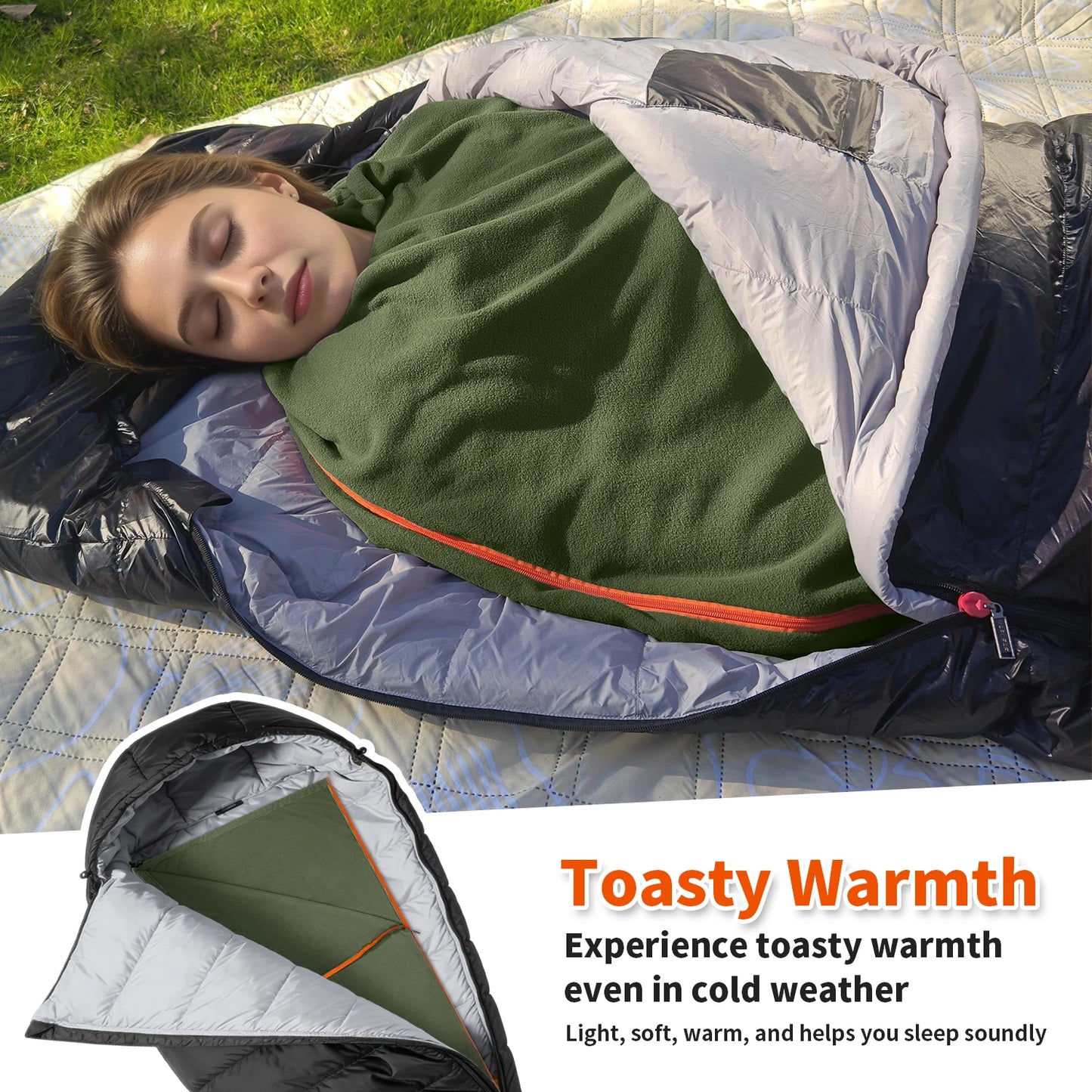 MAPLEAF Fleece Sleeping ,Travel Camping Sheet Camping Blanket Liner