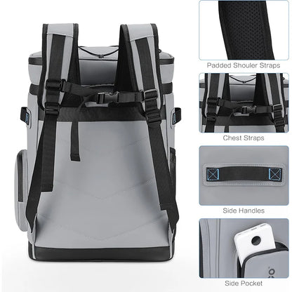 30L Wasserdichter Isolierter Cooler Rucksack – Für Camping, Strand, Angeln & Reisen