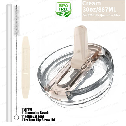 30oz Flip‑Straw Deckel – Auslaufsicherer Ersatzdeckel für Stanley Quencher H2.0