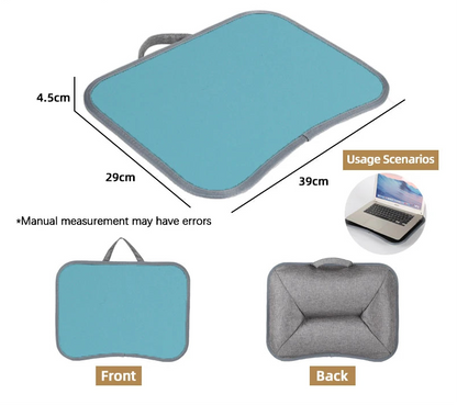 MUMUCC Multifunktionaler Laptop‑Tisch mit Kissen – gefüllt mit Schaumperlen, inkl. Hart‑Mousepad