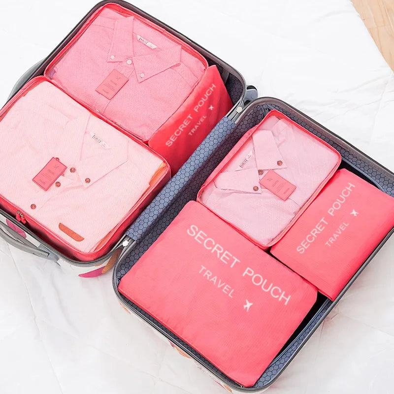 Reise-Organizer Set 6-teilig – Wasserdichte Koffertaschen für Kleidung & Unterwäsche
