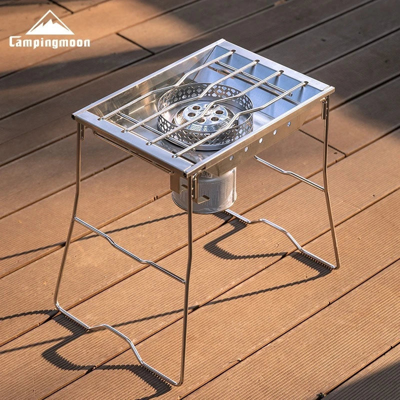 🔥 CAMPINGMOON CK‑25PG – Korean Style Edelstahl Furnace Plate Frame (IGT‑kompatibel)