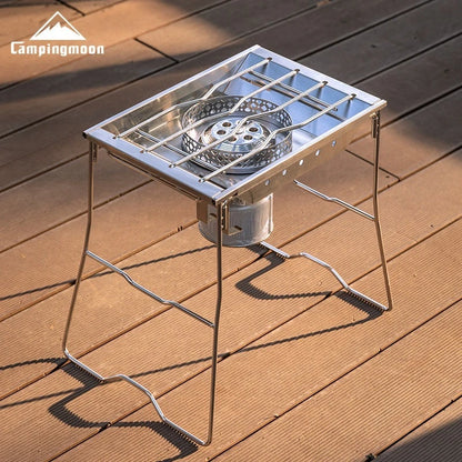 🔥 CAMPINGMOON CK‑25PG – Korean Style Edelstahl Furnace Plate Frame (IGT‑kompatibel)
