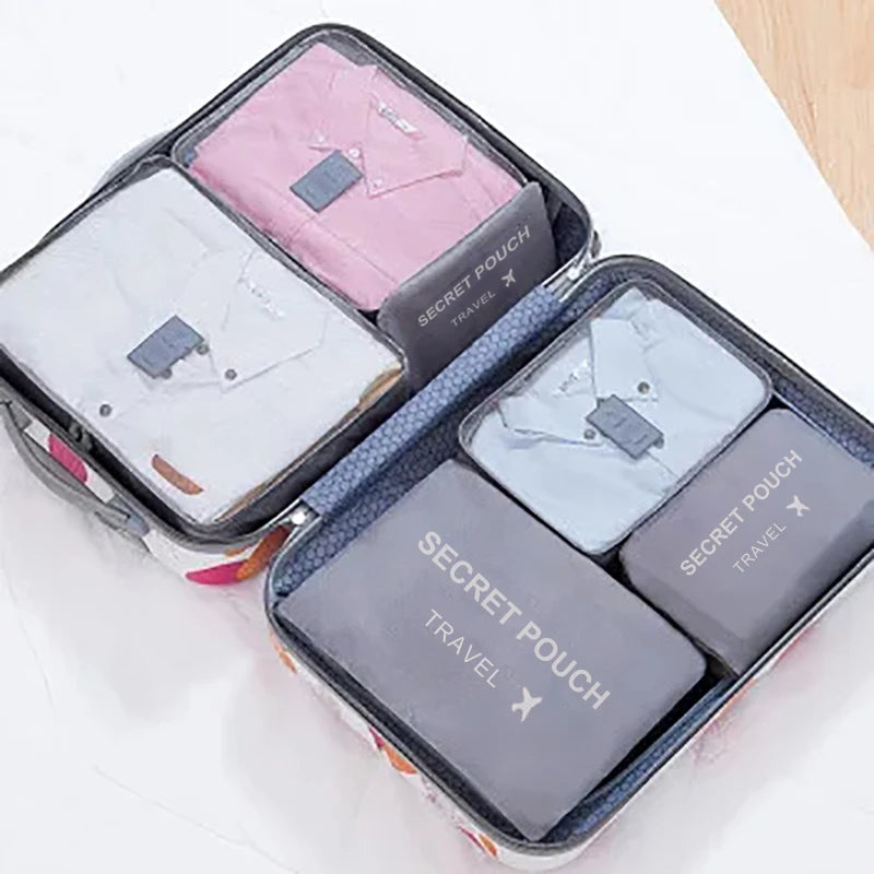 Reise-Organizer Set 6-teilig – Wasserdichte Koffertaschen für Kleidung & Unterwäsche