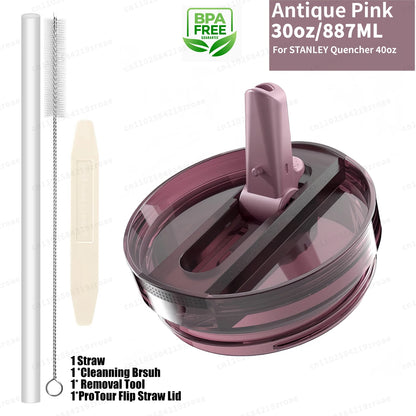 30oz Flip‑Straw Deckel – Auslaufsicherer Ersatzdeckel für Stanley Quencher H2.0