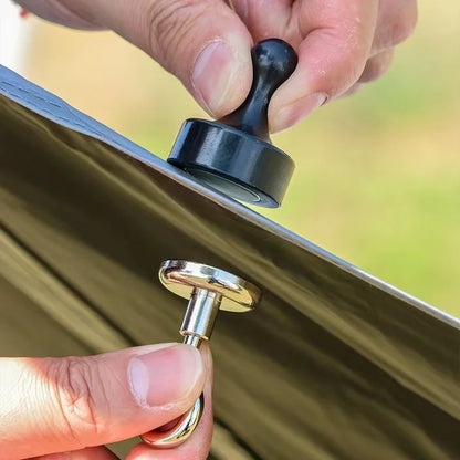 Magnetischer Campinghaken mit starker Haftkraft | Abnehmbarer Multifunktions-Karabiner | Für Zelte, Markisen & Outdoor-Ausrüstung