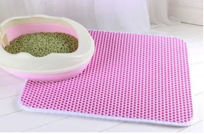 Katzenstreumatte mit Geschenk, doppellagige wasserdichte Haustier‑Katzentoilettenmatte, rutschfeste Sandfang‑Katzenmatte, waschbare Bettmatte, Reinigungsmatte, Produkte