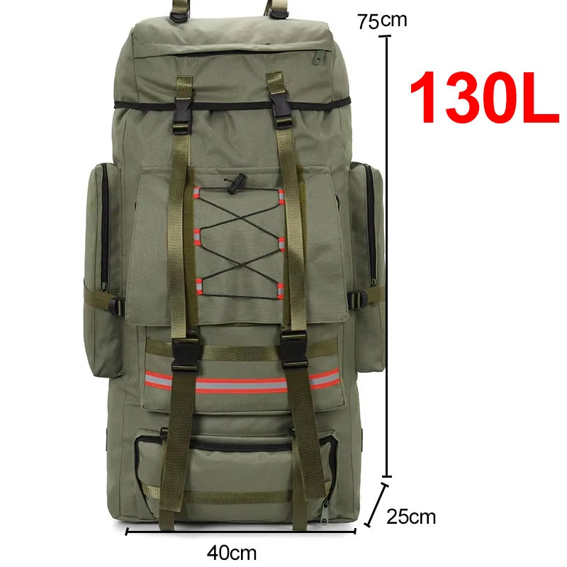 130L Wander‑ und Campingrucksack – Große Reisetasche für Herren, Trekking‑ und Outdoor‑Sport, Molle‑Rucksack mit großem Fassungsvermögen