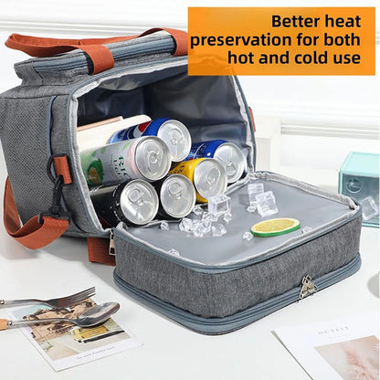 „Isolierte Lunchbox für Damen und Herren – zusammenklappbare, auslaufsichere Doppel‑Kühltasche mit großer Kapazität. Perfekt für Reisen, Camping und als Lunchbag für die Arbeit.“
