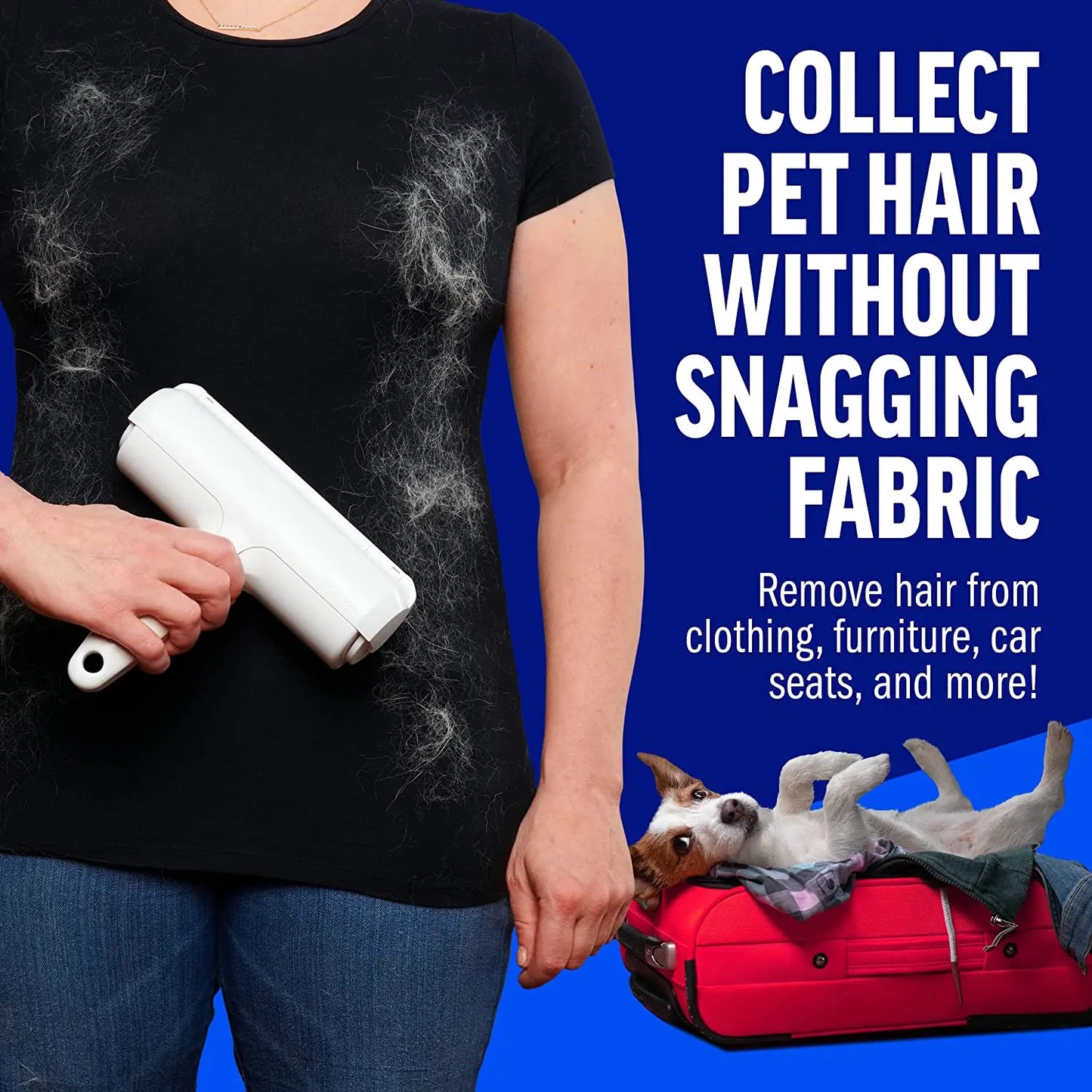 Tierhaar‑Entfernungsroller – Hunde‑ & Katzenhaar‑Entferner mit Selbstreinigungs‑Basis – Effektives Werkzeug zur Tierhaarentfernung – Ideal für Möbel, Kleidung & Haushalt
