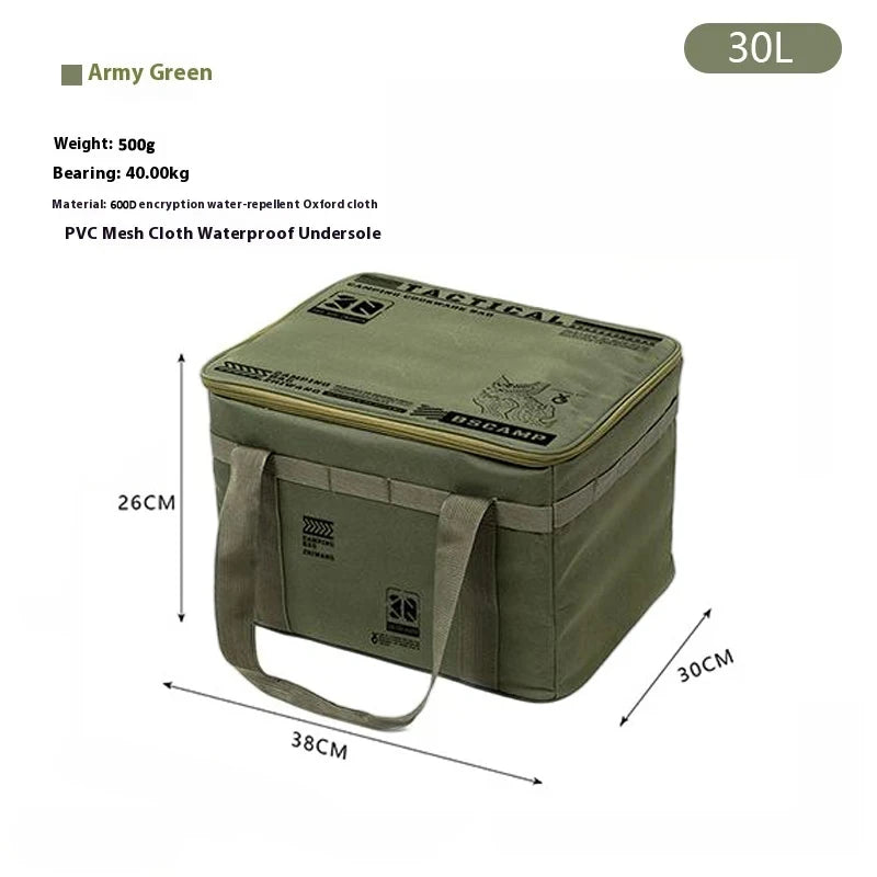 „30–42L taktische Camping‑Aufbewahrungstasche – isolierte, faltbare Box, wasserdicht, für Picknick‑Geschirr, Feldausrüstung und Outdoor‑Organizer“