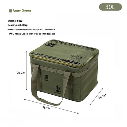 „30–42L taktische Camping‑Aufbewahrungstasche – isolierte, faltbare Box, wasserdicht, für Picknick‑Geschirr, Feldausrüstung und Outdoor‑Organizer“