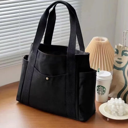 Large Capacity Canvas Tote Bags for Work Commuting Carrying Bag College Style Student Outfit Book Shoulder Bag Shopping Bag