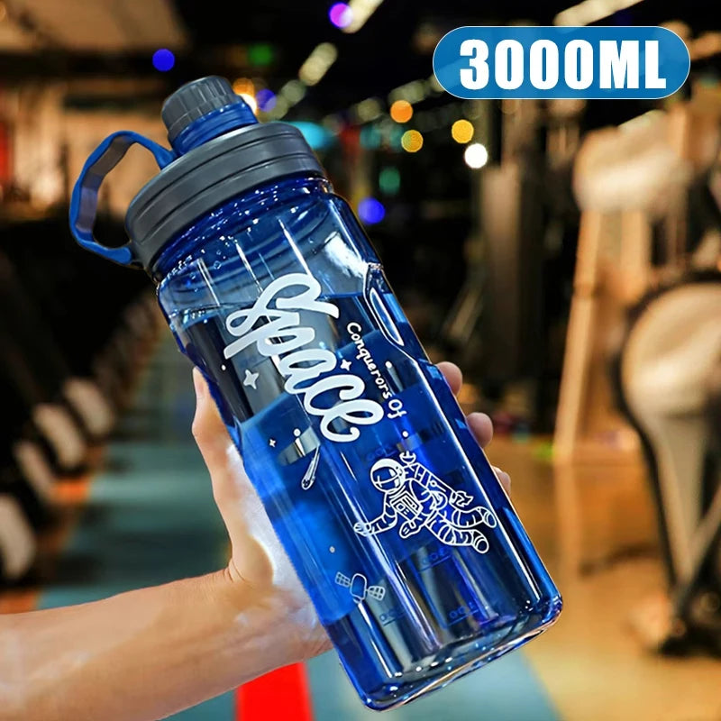 „2L/3L Sport‑Wasserflasche mit großer Kapazität, mit Filter – umweltfreundliche Kunststoff‑Trinkflasche, tragbar, ideal für Fitness, BPA‑frei“