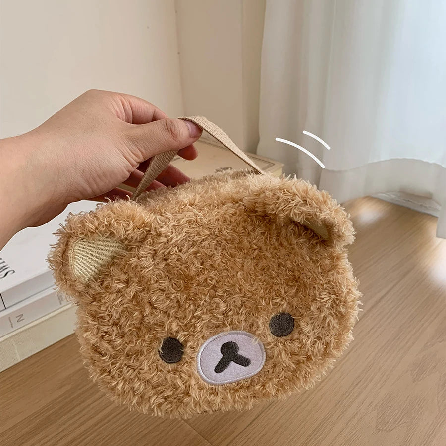 Plüsch-Make-up-Tasche Anime Entspannter Bär – Kosmetiktasche für Frauen, Schmuck‑Aufbewahrungsbeutel, Organizer‑Handtasche für Mädchen, Geschenk – Bestseller“