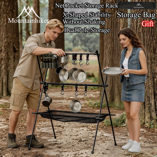 MountainHiker Faltbares Camping-Hängeregal – Aluminium Dreieck-Aufhänger