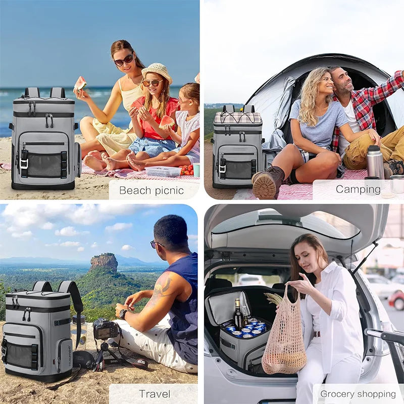30L Wasserdichter Isolierter Cooler Rucksack – Für Camping, Strand, Angeln & Reisen