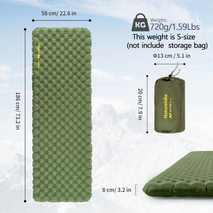 Naturehike 2024 neue Campingmatratze 4,6 hoher R‑Wert ultraleichte faltbare Strand‑Luftschlafmatte Outdoor‑Wandern‑Luftmatratze