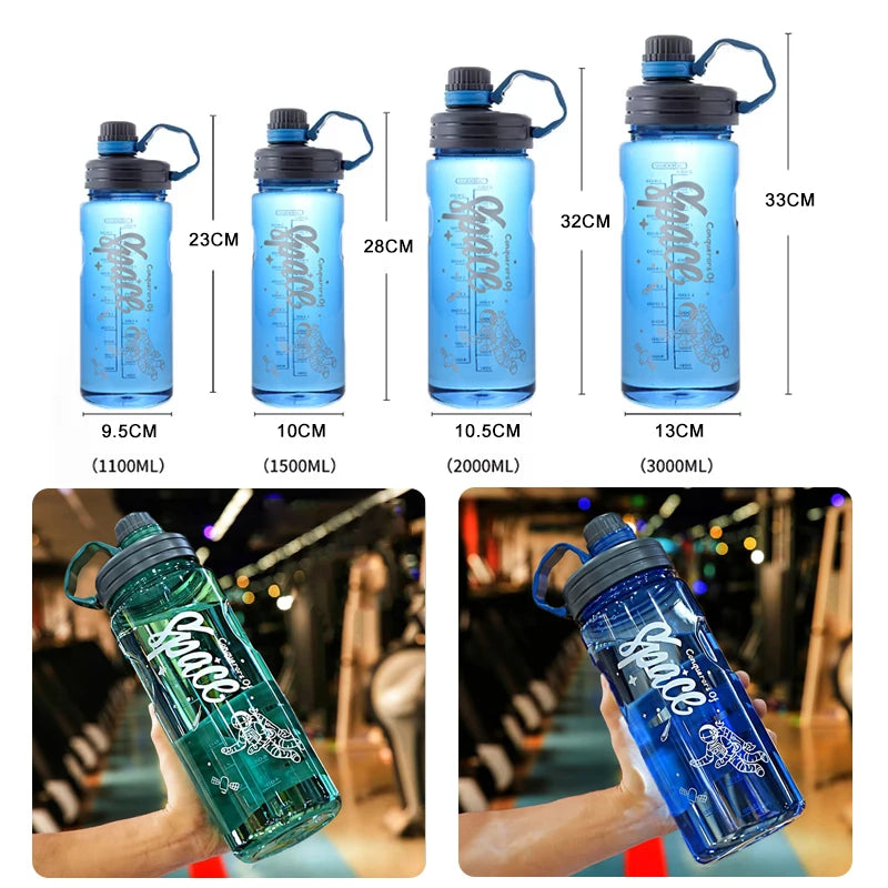 „2L/3L Sport‑Wasserflasche mit großer Kapazität, mit Filter – umweltfreundliche Kunststoff‑Trinkflasche, tragbar, ideal für Fitness, BPA‑frei“