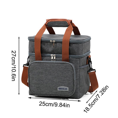 Tragbare, verstärkte Lunch‑Isoliertasche mit großer Kapazität, Business‑Lunchbag zum Umhängen