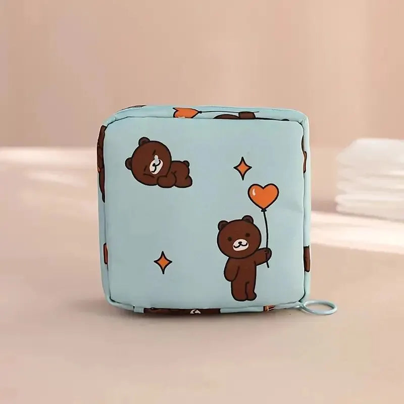 Tampon-Organizer Tasche – Wasserdichte Binden-Aufbewahrung mit süßem Cartoon-Design