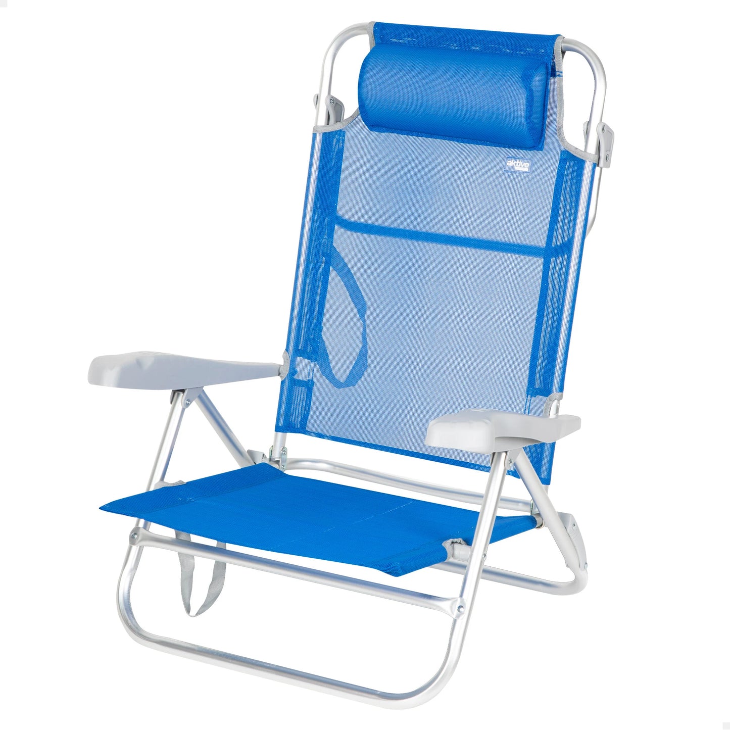 AKTIVE Klappstuhl Strand – 8 Positionen, gepolstert, Armlehnen, bis 110 kg