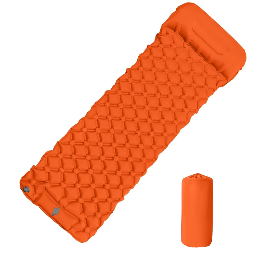 „Outdoor‑Camping‑aufblasbare Matratze Schlafpad mit Kissen ultraleichte Luftmatte mit eingebauter Aufblaspumpe Wandern“