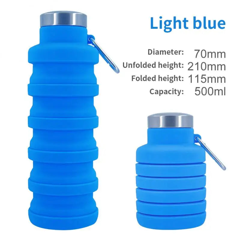 1 Stück zusammenklappbare Wasserflasche, wiederverwendbar, BPA‑frei, Silikon‑Faltflasche, tragbarer Wanderbecher für Outdoor‑Bergtouren