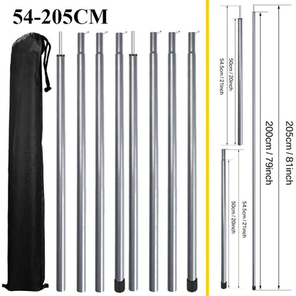 Teleskop‑Zeltstangen (2er‑Set) | Universell verstellbare Aluminium‑Tarpstangen | Für Zelte, Sonnensegel, Markisen & Camping‑Shelter