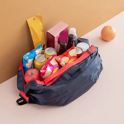 Faltbare, umweltfreundliche, wasserdichte Aufbewahrungstasche für Reisen und Einkäufe – tragbare Handtasche mit extra großer Kapazität, Reise‑Essentials