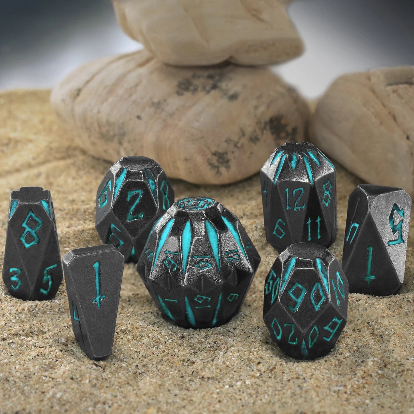 „Metall-Würfelset (7 Stück), Spielwürfel für Dungeons and Dragons, Rollenspiel‑Würfel, DND‑Würfel für Brettspiele und RPGs“