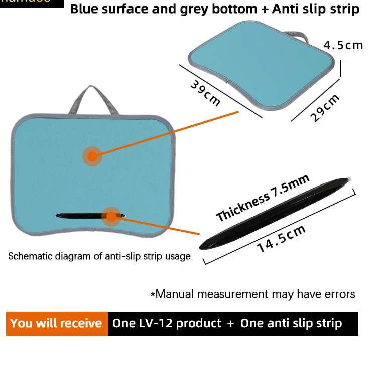 MUMUCC Multifunktionaler Laptop‑Tisch mit Kissen – gefüllt mit Schaumperlen, inkl. Hart‑Mousepad
