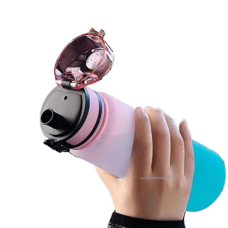 500ML/650ML/1000ML Sport-Wasserflasche, auslaufsicher, farbenfroher Kunststoffbecher zum Trinken, für Outdoor‑Reisen, tragbar, geeignet für Fitnessstudio und Sport.