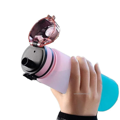 500ML/650ML/1000ML Sport-Wasserflasche, auslaufsicher, farbenfroher Kunststoffbecher zum Trinken, für Outdoor‑Reisen, tragbar, geeignet für Fitnessstudio und Sport.